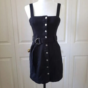 Divided H&M black denim dress size 4
